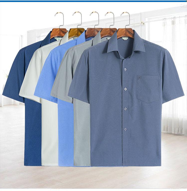 Product Introduction of Áo Sơ Mi Nam ngắn Tay, Chất Lượng Cao Cấp, Thích Hợp Cho Bố Trung Niên, Bố, Ông Già, Mỏng, Có Thể Mặc Ngoài Trời, Màu Trơn, Trang Phục Mùa Hè 3
