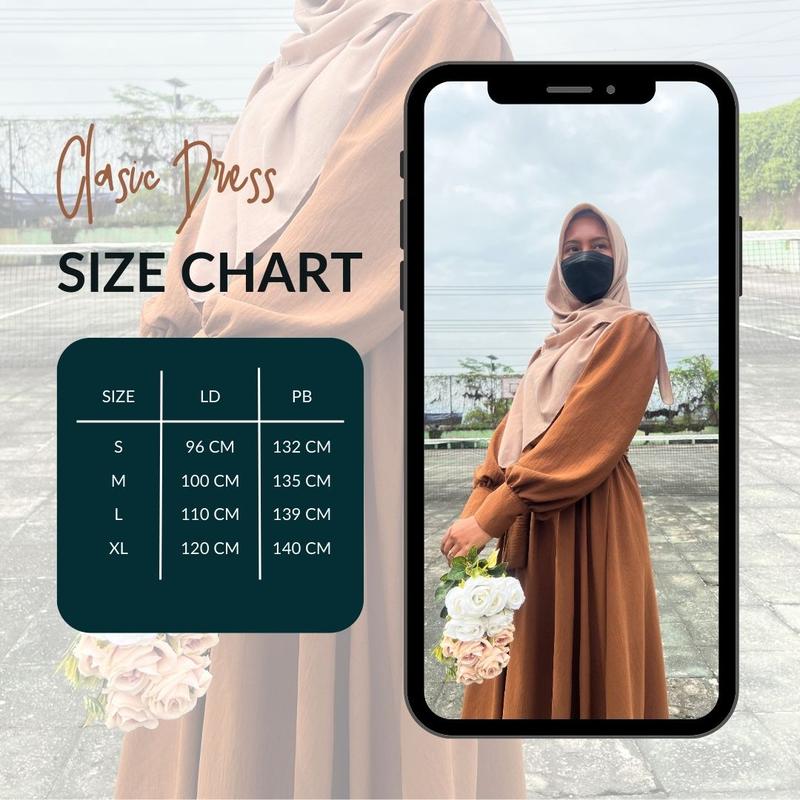 Product Introduction of READY STOCK GAMIS AIRFLOW LENGAN BALON SIZE XL LD 120 crinkle muslim dress Wanita Panjang 0