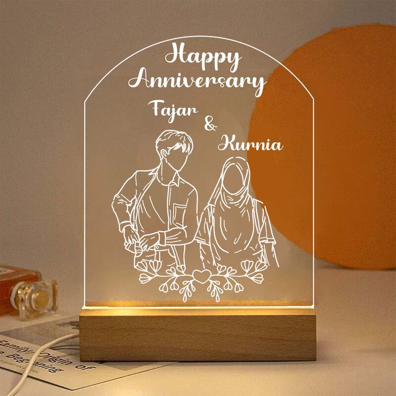 Lampu hias ukiran akrilik untuk hadiah, kado, pernikahan, wisuda, lamaran, dan ulang tahun White 5