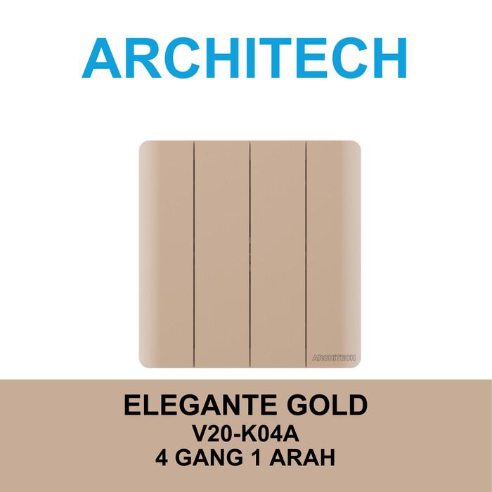 Gambar ARCHITECH ELEGANTE GOLD V20-K04A Sakelar/CETEKAN Lampu 4 Gang 1 Arah GOLD dari ARCHITECH INDONESIA Kota Administrasi Jakarta Utara Tokopedia