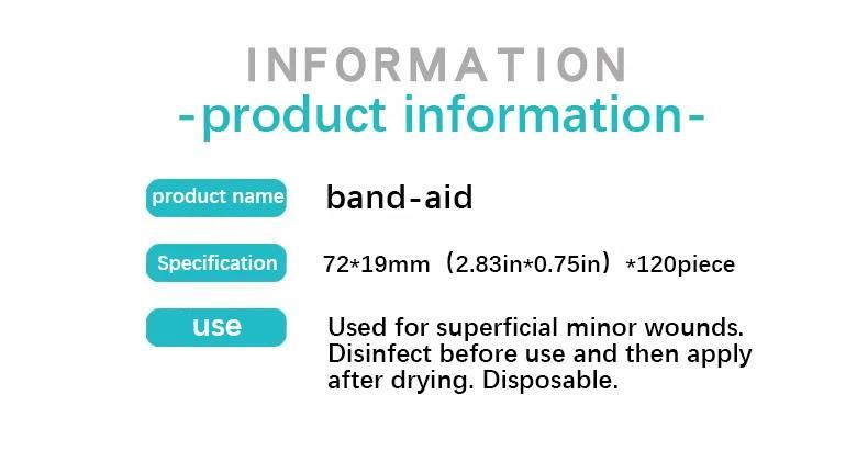 Product Introduction of 120Pcs/box Cartoon Band-aid Cute Mini Children Breathable Transparent Waterproof Bandage Medical Ok Bandages Hemostatic Patch 1