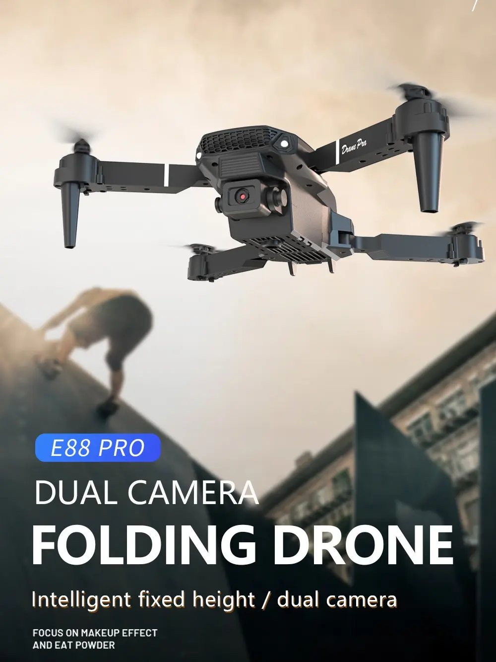 （COD）【พร้อมส่ง】2024 E88 โดรน รายการโดรน 4K -ระดับ Mini Aircraft HD Drone Drone Professional Professional Aerial Drone ถ่ายรูป