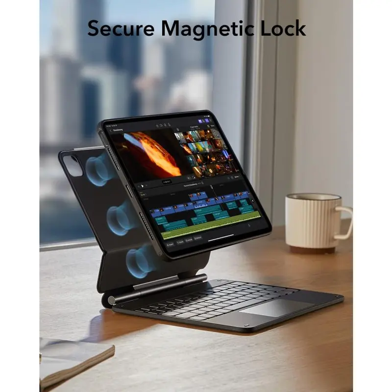 ESR Rebound Magnetic Keyboard Case 360 iPad Air Pro 11 13 2024 12.9 10.9 1st/2th/3th/4th/5th Gen Pelindung Case Casing Keyboard iPad 3