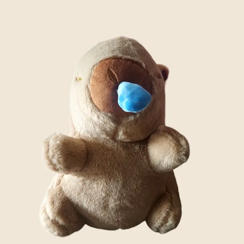 Gấu Bông Chuột Lang Nước (Mũi Liền) Đồ Chơi Thú Nhồi Bông  Capybara Mềm Mịn Dễ Thương kích thước 30 cm Thú Bông  Capy Bara có 2 màu hồng ,nâu To Toy Phát Nhạc 2