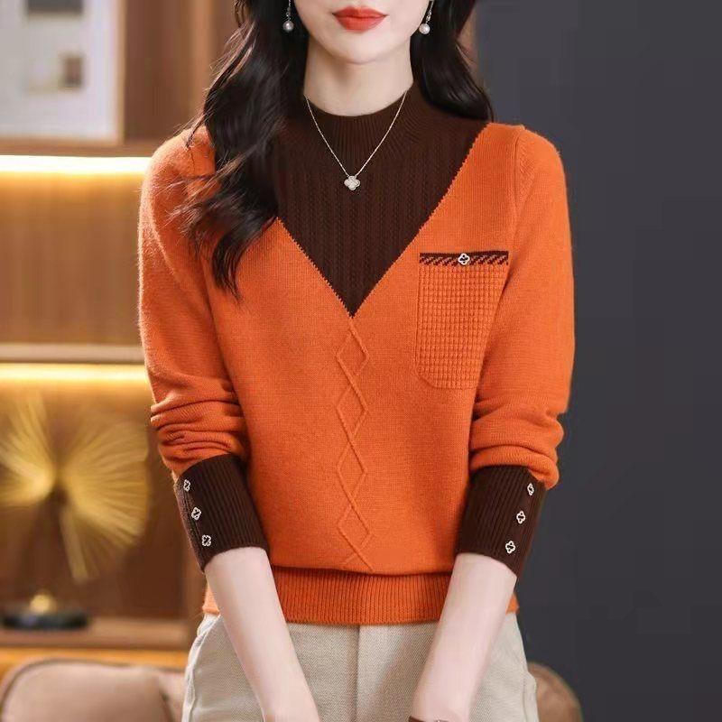 Áo Chui Đầu Cao Cấp, Ankela, Màu Đỏ, Thích Hợp Cho Mùa Thu Và Mùa Đông, Có Thể Mặc Bên Trong Áo Len, Đồ Len Nữ, Thời Trang, Đi Chơi, Chống Lão Hóa, Áo Mặc Bên Ngoài, Có Thể Mặc Bên Trong Women Top 3