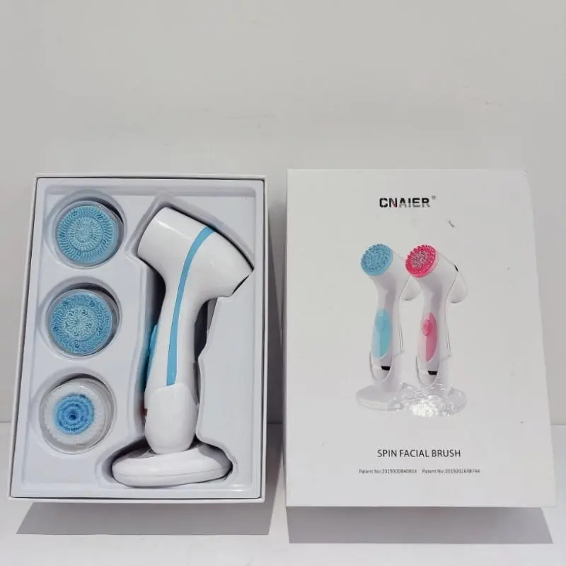 3 in 1 Electric Facial Beauty Instrument, 1 Box Waterproof Rechargeable Face Cleansing Brush with 3 Brush Heads, Facial Skin Care Tool for Women & Men 3