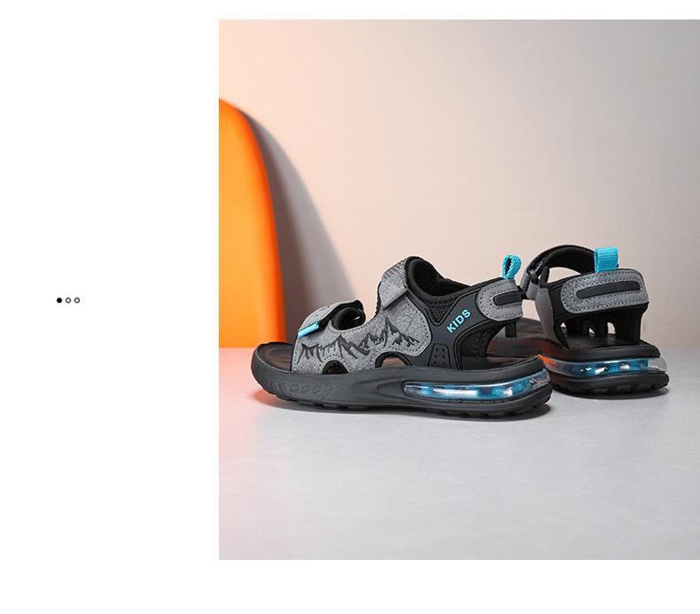 Product Introduction of Children's Sandals Boy's Beach Shoes Summer New Foreign Trade Sandals Boys Medium and Big Children Children's Sandals Soft Bottom Air Cushion 17