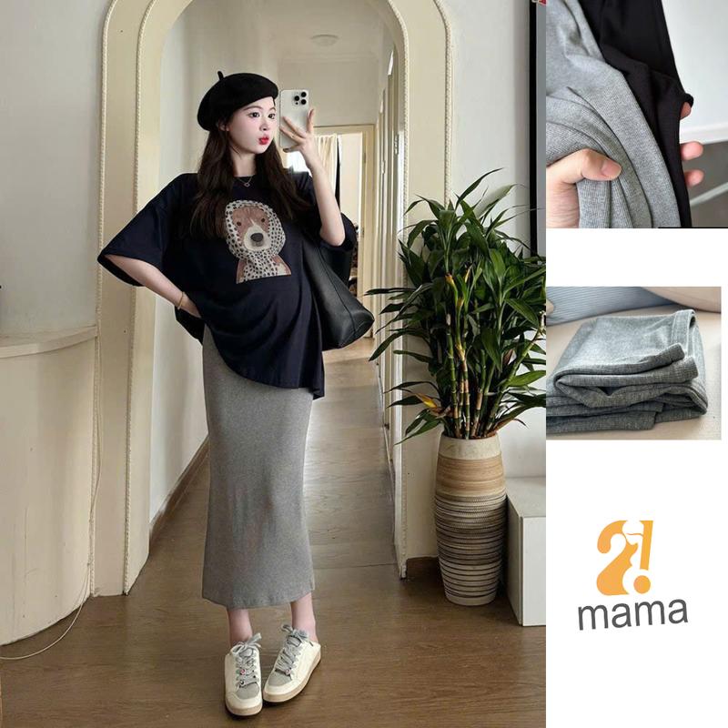 Chân váy bầu công sở body 2mama dáng suông chữ A tôn dáng chân váy bầu trơn basic váy bầu siêu co giãn dễ phối đi làm đi chơi đi tiệc