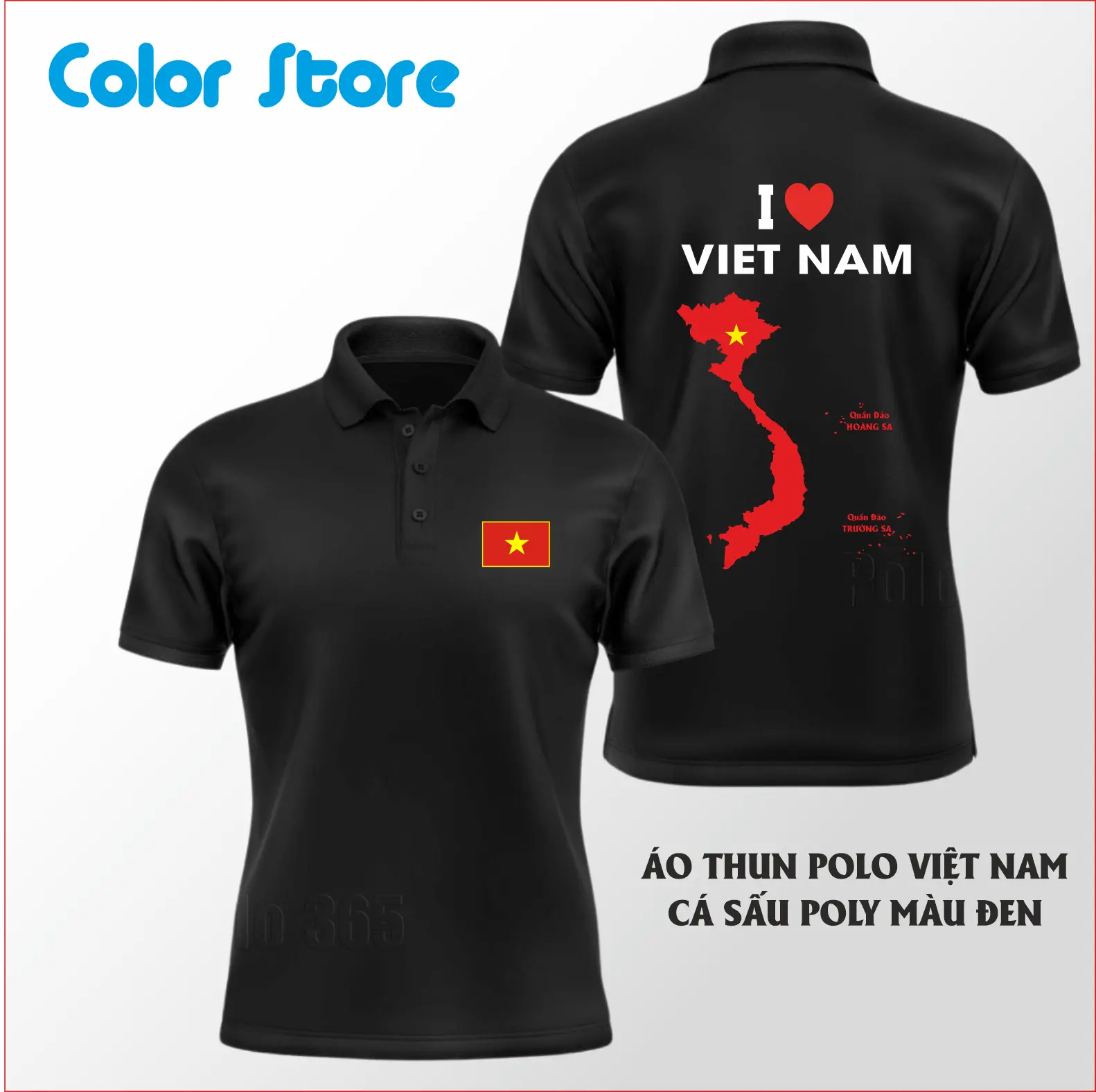 Áo thun Polo VIỆT NAM I LOVE VIET NAM  - Áo polo COLOR STORE Có Cổ Ngắn Tay Menswear Nhung Shirt Nhung Shirt