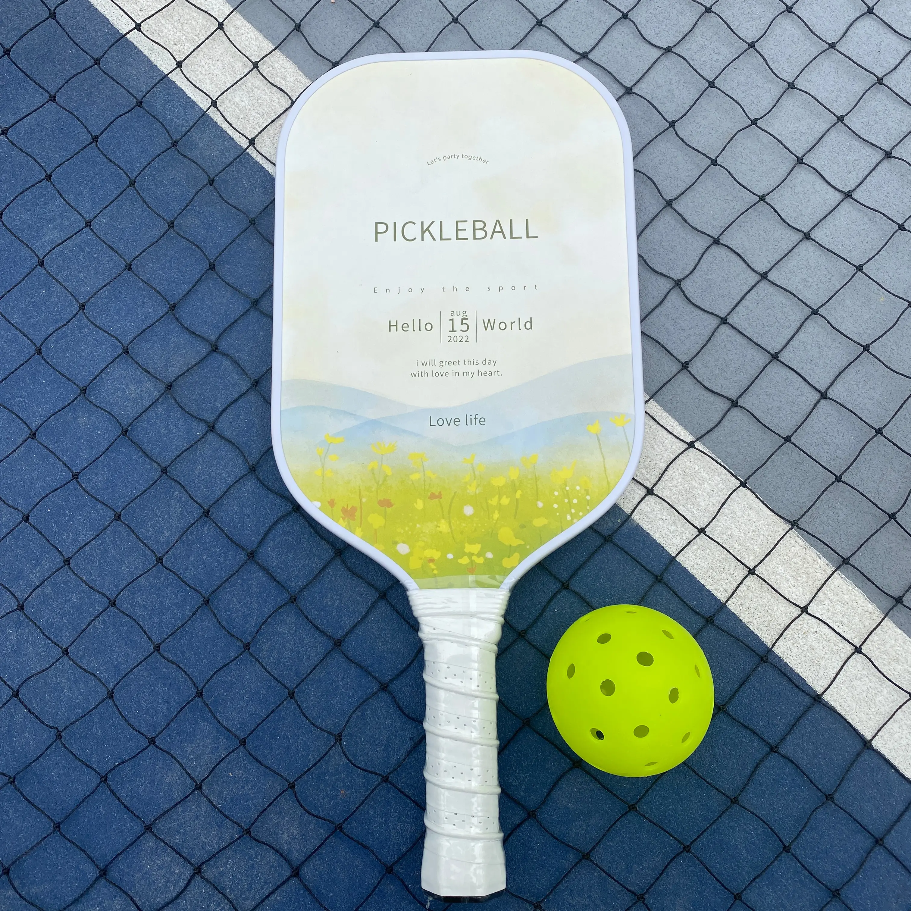 Vợt PickleBall Sợi Thủy Tinh Siêu Bền, Mặt Vợt in họa tiết Graffiti , Độ Dày 16mm, Cán Vợt Thoáng Khí - Sport vợt  pickleball