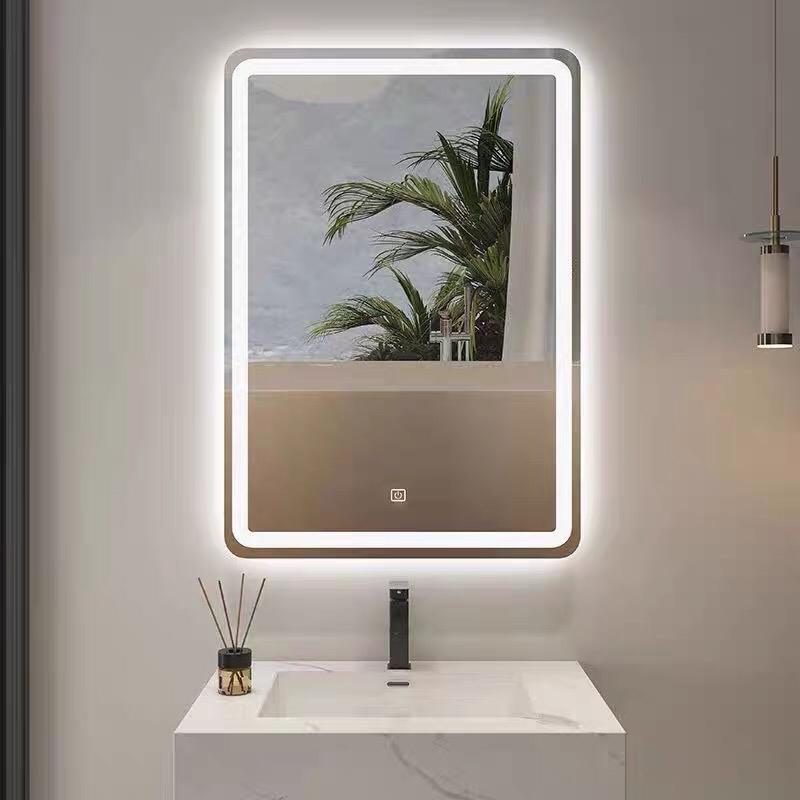 Gương Led hình chữ nhật cảm ứng Đèn led 3 màu và 1 màu treo tường nhà tắm , bàn trang điểm , Spa , tiệm cắt tóc Decor Decor Phòng