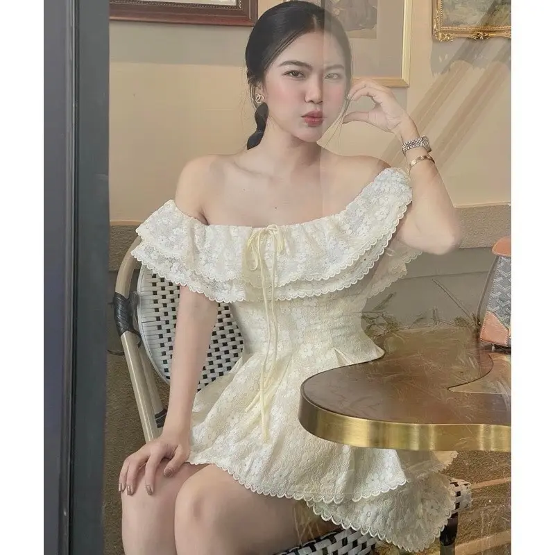 ￼ĐẦM REN TRỄ VAI 2 TẦNG (Cam Kết Hoàn Tiền 100% Nếu Khác Hình ) Women Nữ Dress