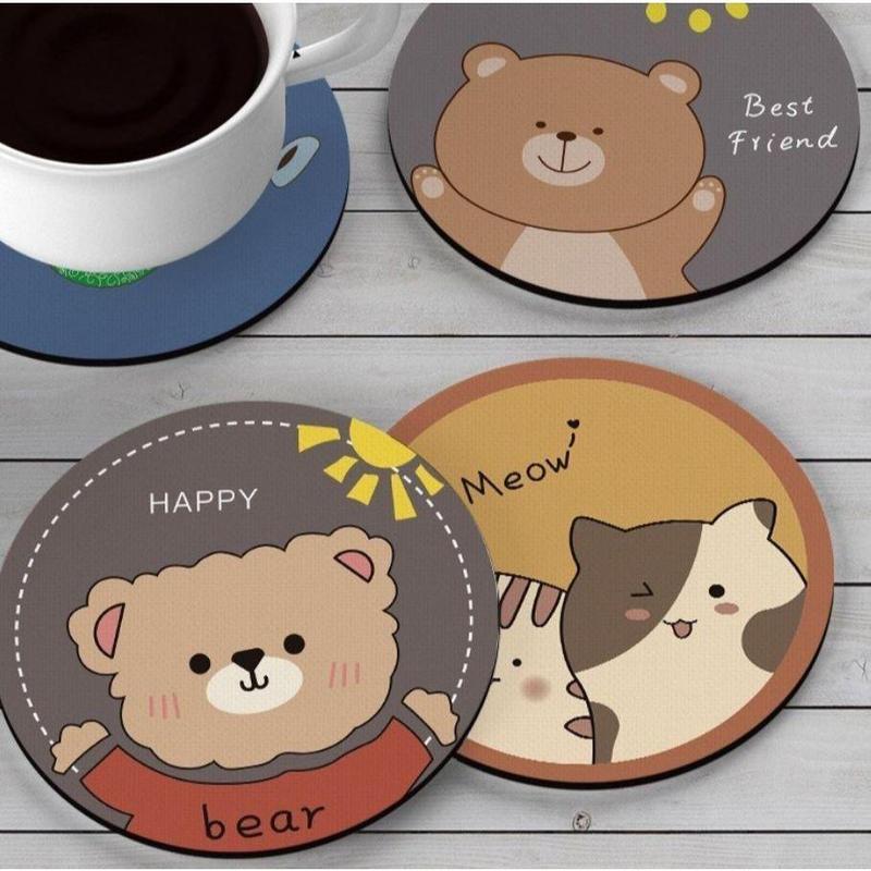 Miếng lót ly, đế lót ly cao su, tấm lót cốc thấm nước kích thước 12cm hình tròn, chống trơn trượt