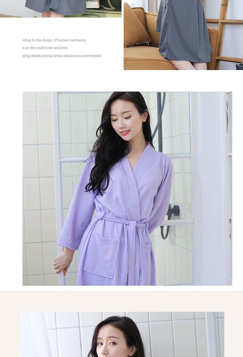 Product Introduction of [HTK 1189 People] Nightgown Women's Summer Thin Bathrobe Water-Absorbing Quick-Drying Couple Bathrobe Men's 100.00kg Mid-Length Plump Girls Pajamas plus Size 19