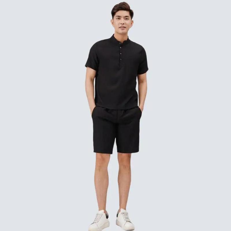 Bộ Quần Áo Nam Nhiều Màu Chất Đũi Linen Dày Dặn Mặc mát Set bộ nam cổ tàu Tay Ngắn Quần đũi Short Nam