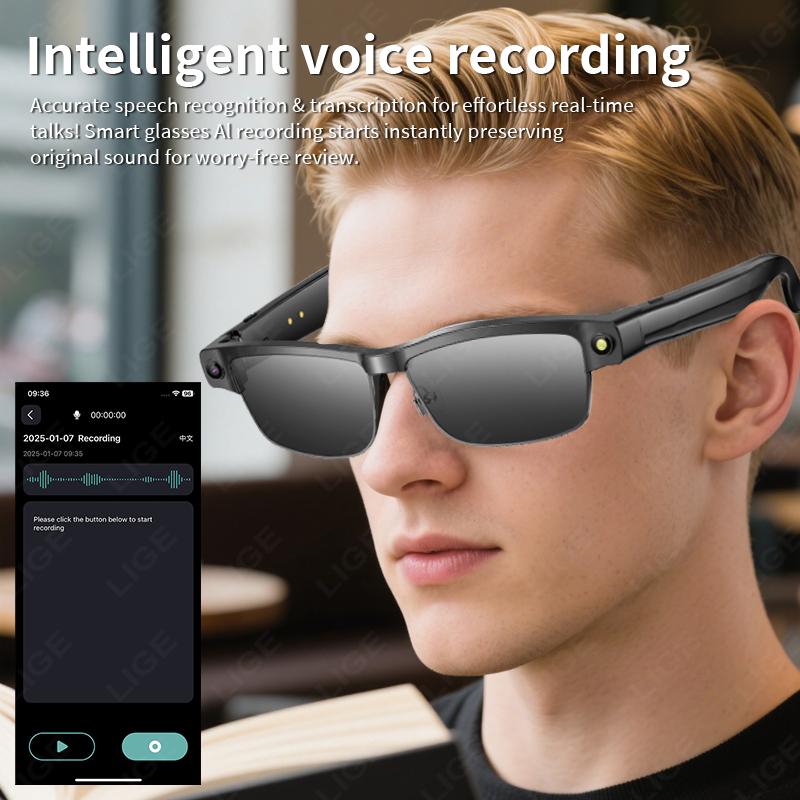 Sunglasses Smart Glasses 8 Million Pixels Recording Videos AI Photo Recognition Answer Translation 270mAh Bluetooth Glasses New - Image 4