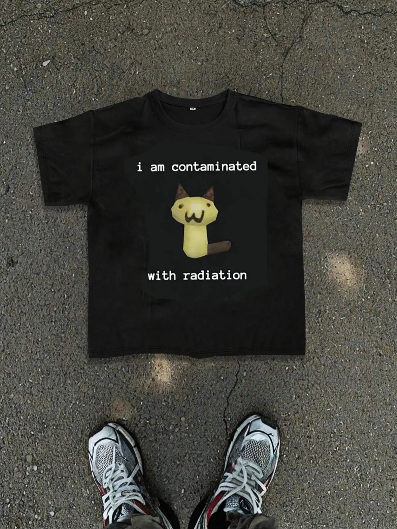 Men's Cartoon Cat Print Round Neck Tee, Regular Fit Casual Short Sleeve T-shirt, Men's Summer Top for Daily Wear