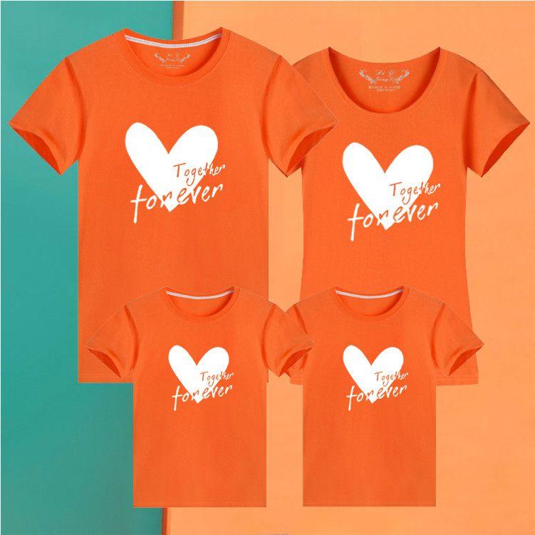 Love Parent-Child Short-Sleeved T-shirt for a Family of Three Or Four Clothes for the Whole Family Kindergarten Sports Meeting Business Attire Mother-Child Mother-Daughter Matching Outfit T Womenswear Overalls 6