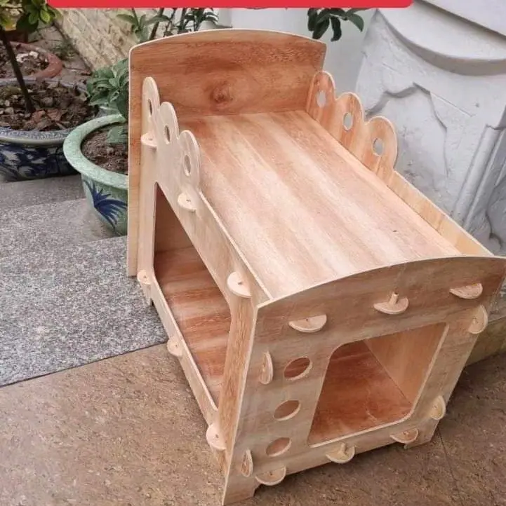 mẫu giường 2 tầng mới cho mèo, gỗ tự nhiên 2