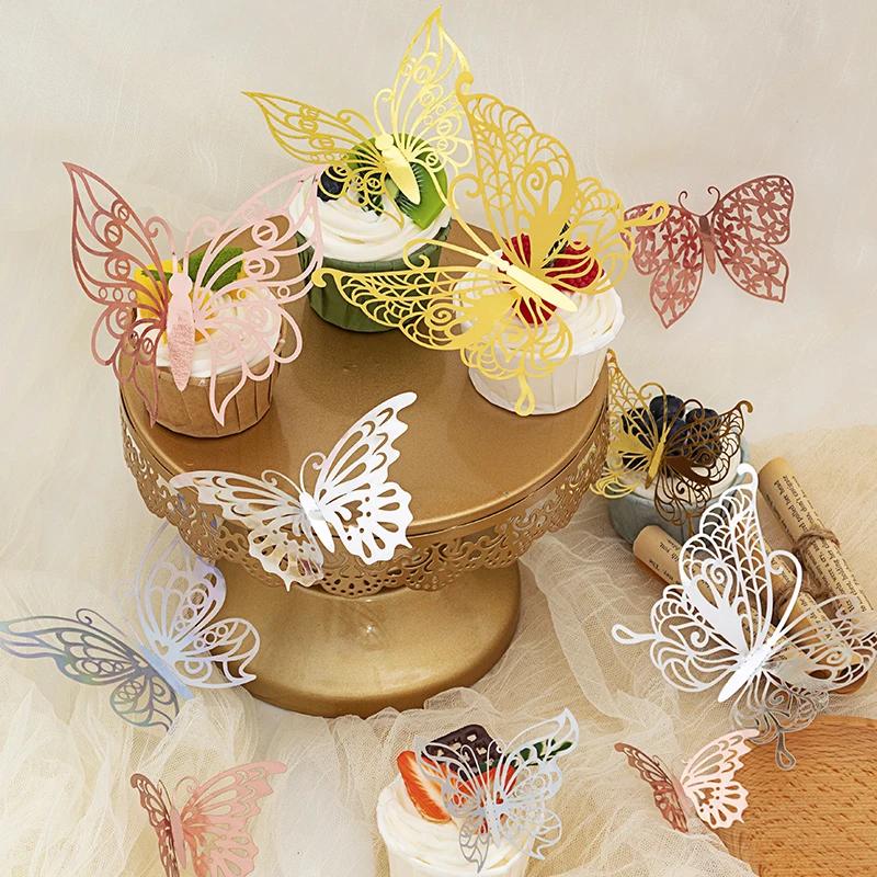 Product Introduction of 12/24/48pcs 3D Butterfly Wall Decor Wall Sticker, Gold Butterfly Decorations for Butterfly Birthday Party Cake Room Decorations 5
