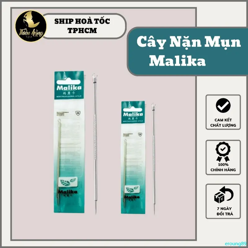 eroung89 Cây Que Nặn Mụn Malika Hàng Chuẩn Loại 1 Chăm Sóc Da Mụn Trong Spa, Thẩm Mỹ Viện