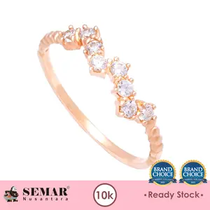 Cincin Emas Electra Batu Putih Gold 10K Semar Nusantara