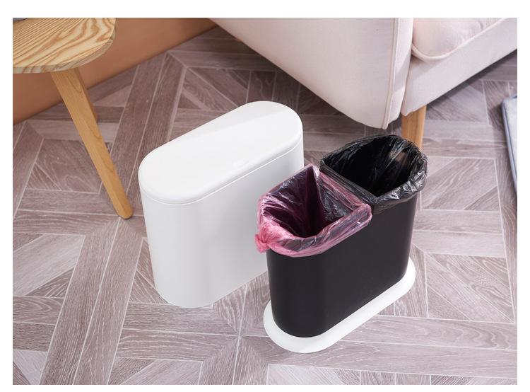Product Introduction of Waste Bins Trash Can Press Type Double Plastic Living Room Slot Sanitary Bucket Bathroom Clutter Bucket Storage 14
