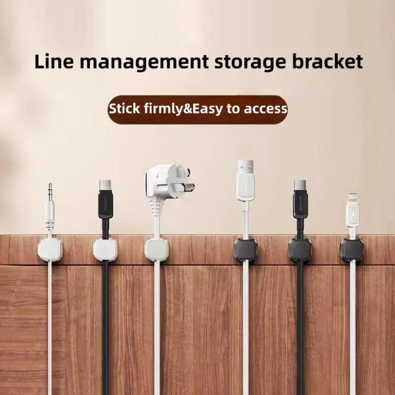 Cable Management Holder, 6 Counts Magnetic Cable Organizer, Cable Management Clip, Desk Organizer for Home Office, Desk Accessories 2