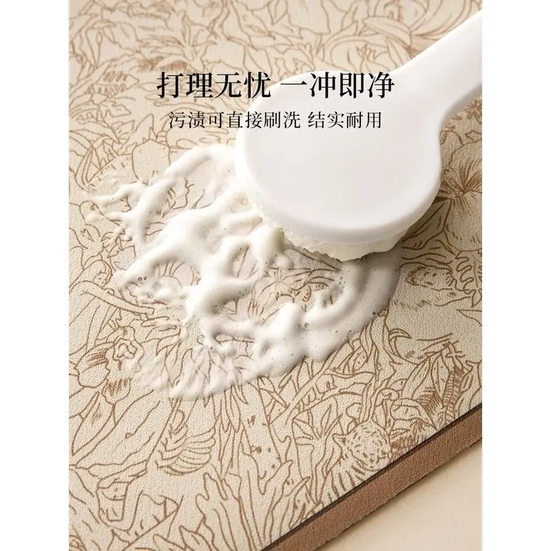 Thảm Diatom Ooze, INS, cho Bát và đĩa nhà bếp, Chống bỏng, Thấm hút, Tấm thoát nước, Thảm làm khô cốc, Tấm phủ Bàn, Thích hợp cho đầu bàn 2