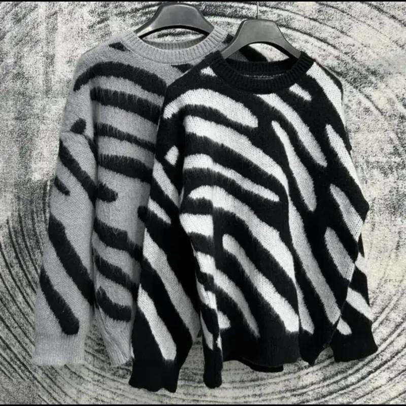 Áo Len Lông Sọc Vằn Nam Nữ Chất liệu mềm mịn Thấm hút mồ hôi Free size Menswear