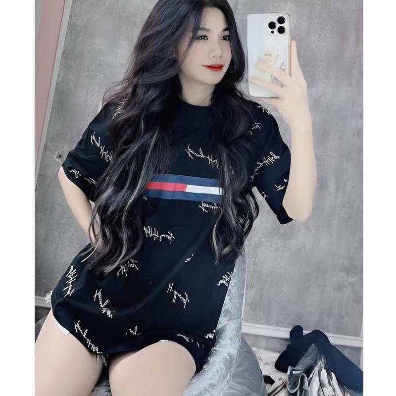 áo thun Tom Mì chữ ký họa tiết siêu hot form unisex Nam Nữ Cổ tròn  G63