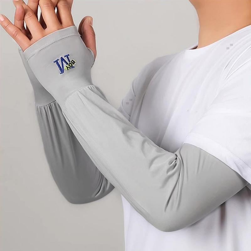 Tay Áo Cánh Dơi Chống Nắng, Dành Cho Nam Và Nữ, Có Găng Tay Hở Ngón Tay Che Cánh Tay Ngầu Băng Giá, Q4R5 Phụ Kiện Đeo Tay 3