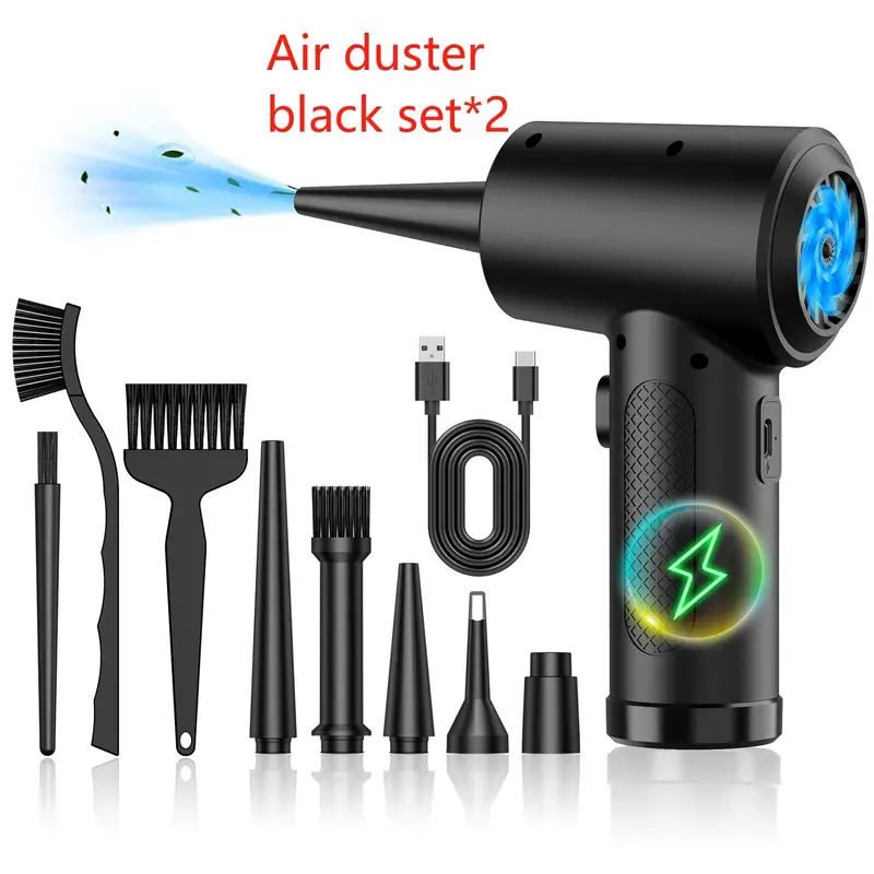 Compressed Air Duster, 3-Gear 51000RPM Electric Air Duster, Portable Air Blower with LED Light, 4000mAh Rechargeable Cordless Air Duster 0