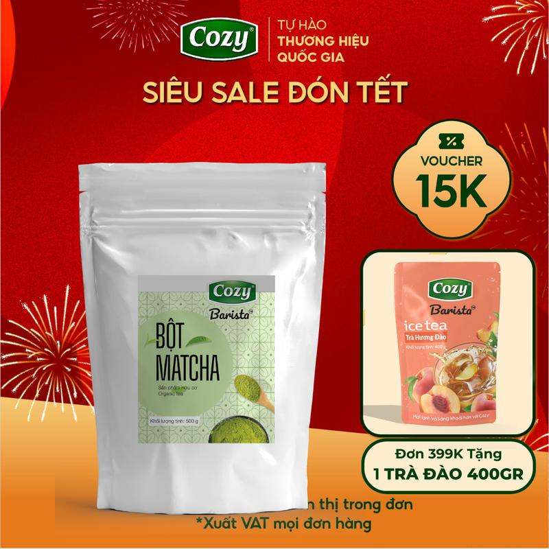 Voucher 15k - Lộc Đón Xuân Bột Matcha Cozy Túi Lớn 500gr Trà Xanh Công Nghệ Nghiền Không Sinh Nhiệt Nhật Bản