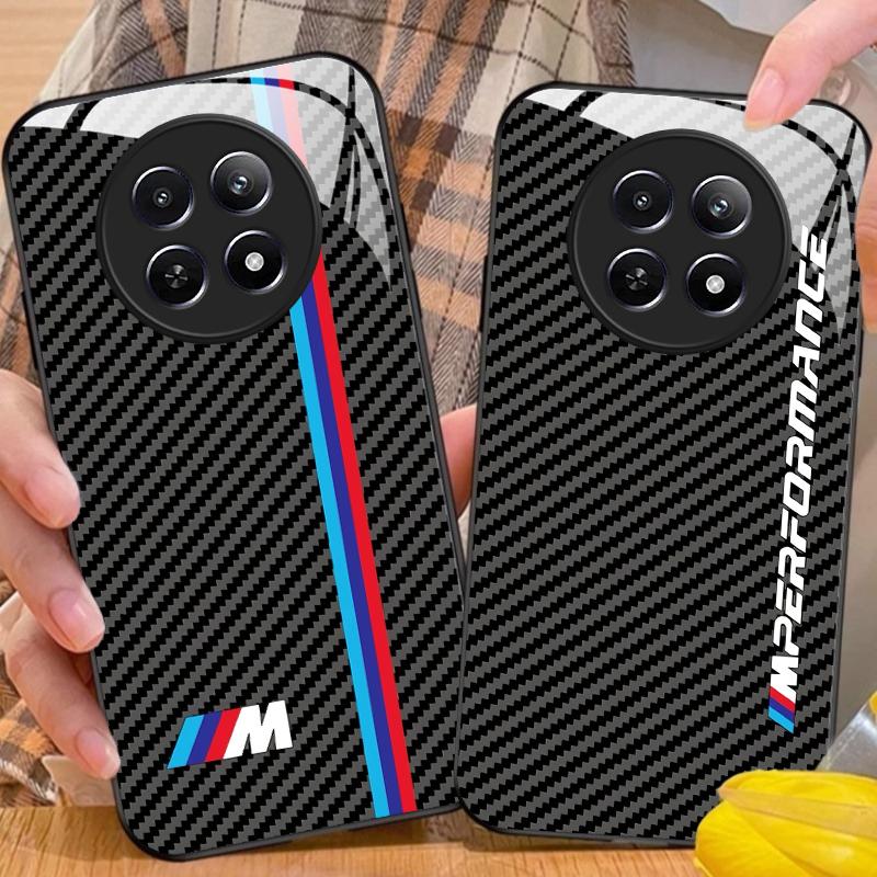 เคสโทรศัพท์แก้ว พร้อมลายคาร์บอนไฟเบอร์ เข้ากันได้กับ Realme 15, 14, 14T, 13, 12, 12x, 11, 11X, 10, 9