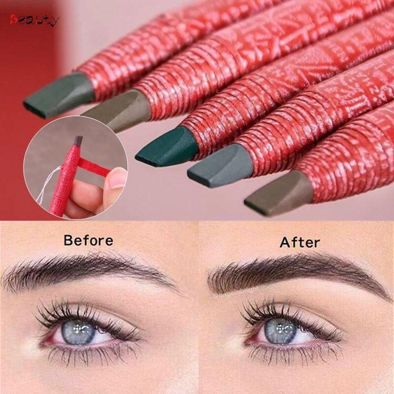 Chì Kẻ Mày Đầu Phẳng Bền, 7 Màu, Không Thấm Nước, Lâu Trôi, Tự Nhiên, Mờ, Đường Kéo, Chất Tăng Cường Lông Mày, Bút Cho Mắt, Mỹ Phẩm, Dụng Cụ Trang Điểm 0