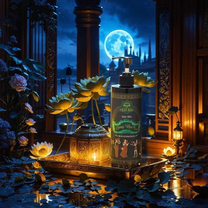 Sữa Tắm Nhã Nắng Sáng Da Mờ Thâm Mụn Cơ Thể Hương Hoa Sen - Lưu Hương 3-6 Giờ Pháp Liên Hoa Phù Hợp Người Làm Việc Ngoài Nắng Nhiều Da Dễ Ăn Nắng