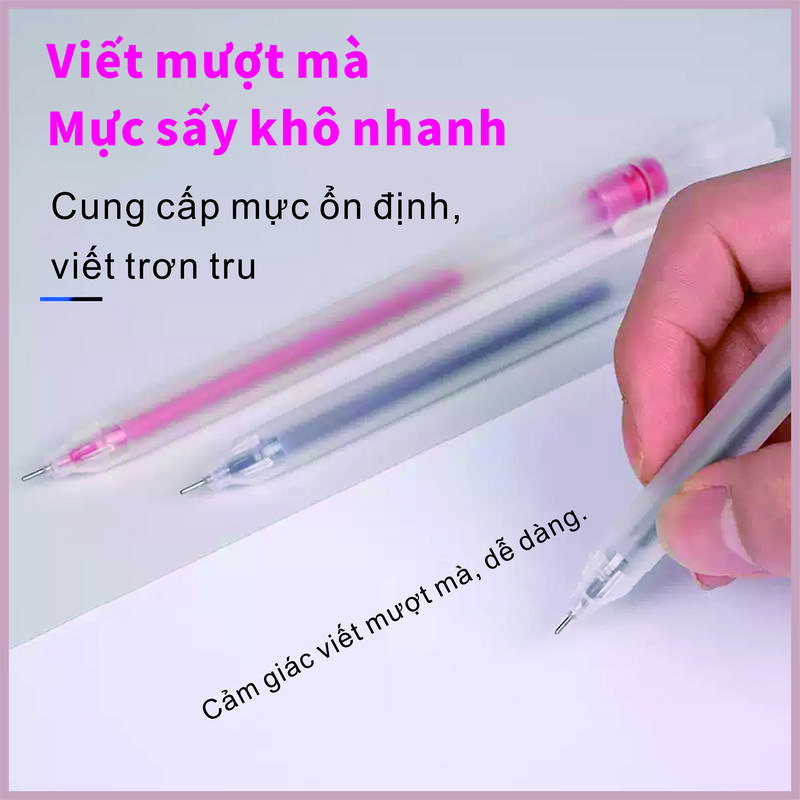 Product Introduction of [Big Sale] pen con Bút bi Gel bấm Màu Đen/Đỏ/Xanh, Ngòi 0.5mm, Nhanh Khô Không Lem, Thân Bút Nhám Sang Trọng, Viết Êm Không Nhòe bút siêu tạ bút nhân phẩm xịn bút gel nắp cài back school đồ dùng học tập bút không ngòi bút nước 13