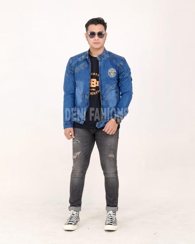 Product Introduction of jaket jeans pria resliting lengan panjang 14