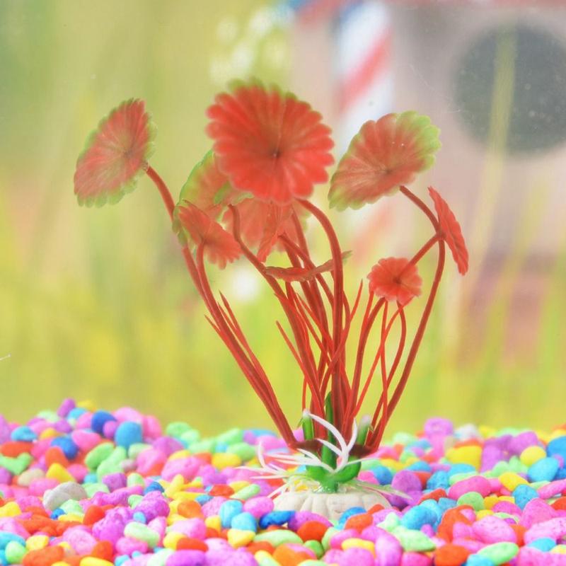 Product Introduction of Fish Tank Ornament 10cm Simulation Aquatic Plants Red/Green/Purple Simulation Artificial Water Plant Plastic Fake Underwater Plant Aquarium Landscape 10