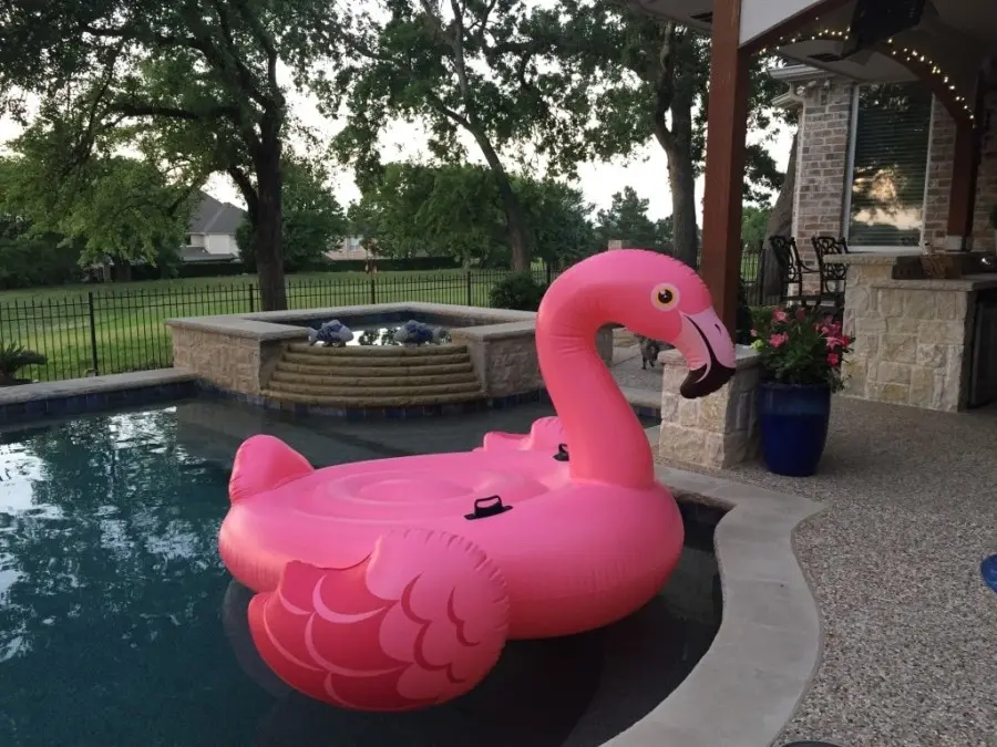 Pelampung Ban Floaties Pink Flamingo Ride-on INTEX 57558 (142x137x97cm