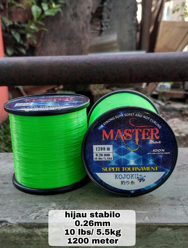Senar Tali Benang Pancing Master Super kuat lentur anti kriting mudah tenggelam tahan Gesekan Cocok galatama galapung lomba kolam danau sungai laut panjang 1000 meter warna ijo stabilo Ikan Mancing 0