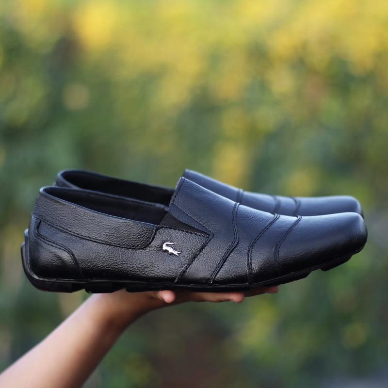 Sepatu Slip On Crocodile Kulitr Asli Pria Trendy Terbaru Termurah Kasual Black Coklat Hitam Flat Shoes 0