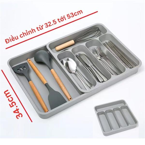Khay Đựng Đũa Thìa Muỗng Trong Ngăn kéo tủ bếp Dầy Dặn Nhiều Ngăn