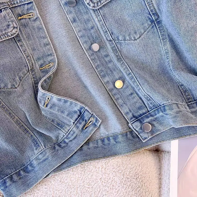 Áo Ghi Lê Phong Cách Hồng Kông, Phong Cách Cổ Điển Áo Khoác Vest Denim Không Tay Dành Cho Nữ, Bộ Sưu Tập Xuân Thu, Hàng Mới Về Năm 2024, Áo Vest Phổ Biến Năm Nay Top Women 3