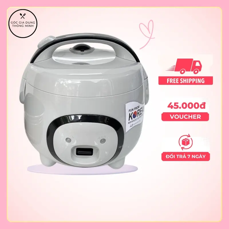 Nồi cơm điện mini Hàn Quốc kiểu dáng con lợn dung tích 1L, 1,2L và 1,8L
