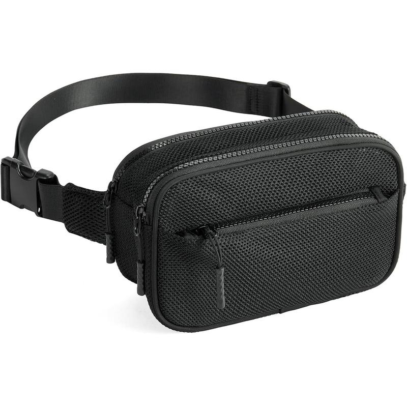 TikTok Shop Fanny Packs for Women Men Fashionable Cross Fanny Pack Mesh Belt Bag for Women with Adjustable Straps Black