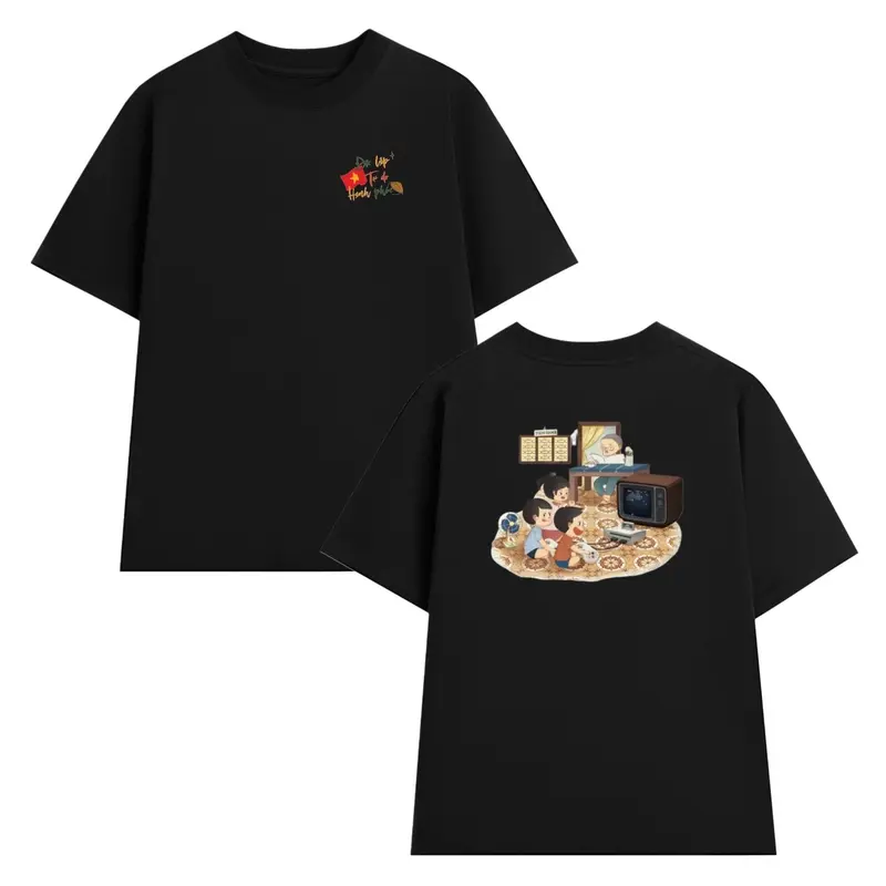 Áo thun UNISEX OVERSIZE in hình tranh vẽ yêu nước trò chơi Vintage chất Cotton mềm mịn 4