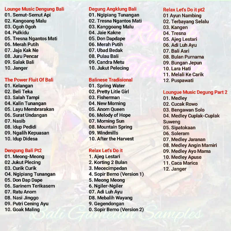 KASET CD MP3 LAGU GAMELAN BALI - KASET MP3 LAGU RINDIK BALI - KASET CD MP3 MOBIL - KASET MP3 BUAT DI MOBIL - KASET LAGU BALI - INSTRUMENT BALI USB 1