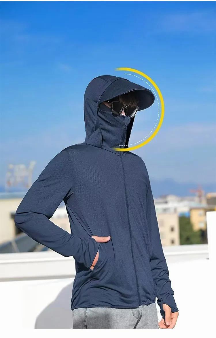 Product Introduction of Huieson bộ đồ chống nắng cho nam áo khoác mỏng và thoáng khí phù hợp cho câu cá ngoài trời quần áo chống tia cực tím bộ đồ thể thao thể dục Sport Tập Gym 3